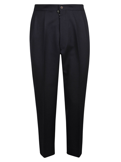 Maison Margiela Classic Buttoned Trousers In Blue