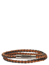 Tod's Mycolors 2-turn Leather Bracelet In Orange/grey