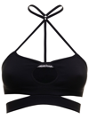 Andreädamo Black Top Bralette In Ribbed Knit With Cut-out Detailing Andreadamo Woman