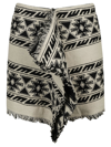 Isabel Marant Étoile Logo Trimmed Skirt In Ecru