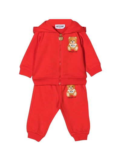 Moschino Red Jumpsuit Baby Unisex In Rosso