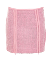 Rotate Birger Christensen Lina Zip-detailed Bouclé-tweed Mini Skirt In Cotton Candy