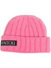 PATOU PINK WOOL AND CASHMERE BEANIE