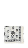 Alexander Mcqueen Pink Modal Skull Biker Scarf In White