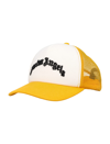 Palm Angels Curved Logo Cotton Hat In Yellow