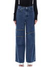Helmut Lang Zip High Rise Straight Leg Jeans In Indigo In Indigo