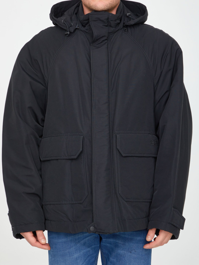 Balenciaga Oversize Parka Jacket Men In Black