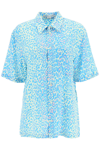 Stella Mccartney Animalier Print Silk Shirt In Blue