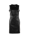 Michael Michael Kors Fitted Faux Leather Dress In Black