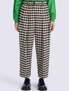 Kenzo Checkerboard-print Culotte-length Trousers In Nero.