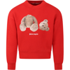 Palm Angels Red Sweatshirt For Kids With Bear