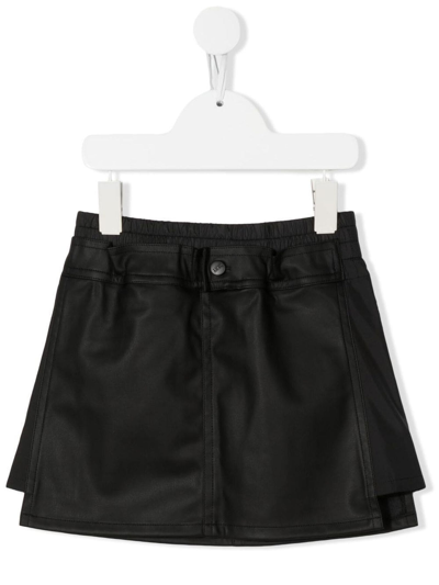 DKNY Kids Girls Silver Metallic Skirt & Black Logo Shirt