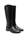 Balmain Buckled Leather Boots In Nero