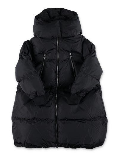 Mm6 Maison Margiela Teen Black Hooded Quilted Coat