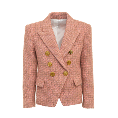 Balmain Kids' Double-breasted Jacket In Pink