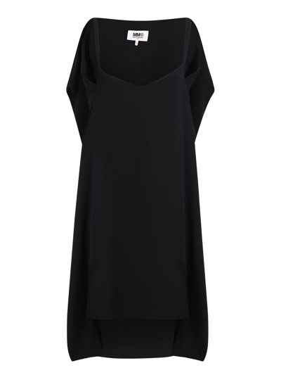 MM6 MAISON MARGIELA DRESS ASYMMETRICAL DESIGN BLACK