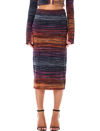 ROTATE BIRGER CHRISTENSEN KNIT MIDI SKIRT WITH CUT-OUT SPACE DYE