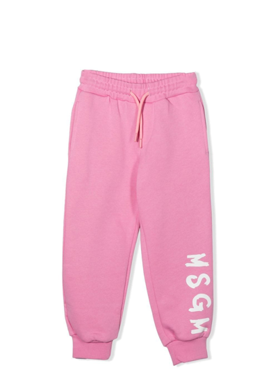 Msgm Babies' Trousers With Print In Pink
