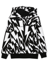 Neil Barrett Teen Graphic Thunderbolt-print Hoodie In Black