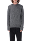 Jil Sander Luxurious Wool And Alpaca Blend Sweater With Regular Fit And Sophisticated Texture In Stone Grey