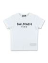 Balmain Little Kid's & Kid's Logo Crewneck T-shirt In White