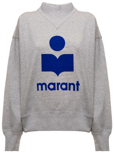 Isabel Marant Étoile Moby Logo Cotton Jersey Sweatshirt In Grey