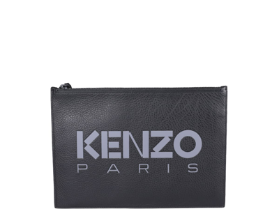 Kenzo Paris Large Clutch In Black