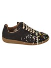 Maison Margiela Paint Replica Low-top Sneakers In Black