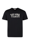 Valentino Vltn Embroidered Cotton Jersey T-shirt In No Nero