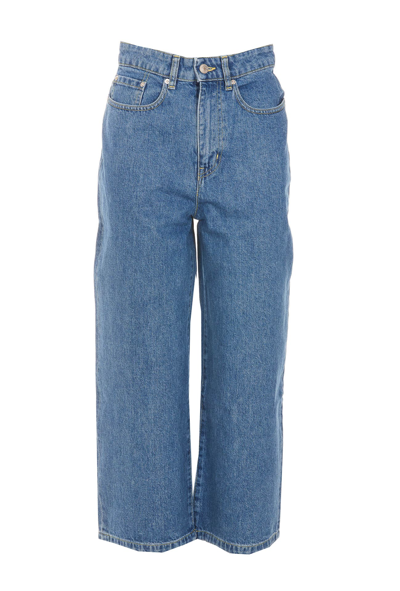 Kenzo Sumire Cropped Jeans In Azzurro