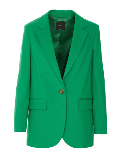 Pinko Signum Single-breasted Viscose Blazer In Grün