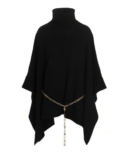 Michael Kors Logo Chain Poncho In Nero