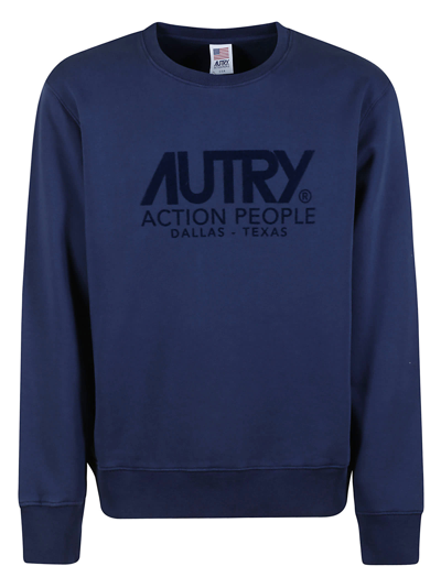 Autry Sweatshirt Iconic Flock In Blue