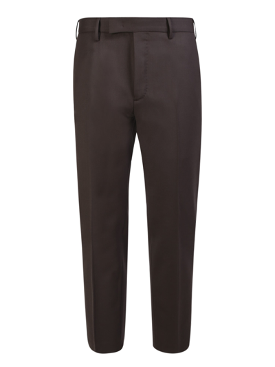 Pt01 Straight Trousers In Virgin Wool By Pt Torino In Brown