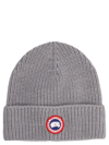 Canada Goose Arctic Disc Knitted Wool Beanie In Heather Grey