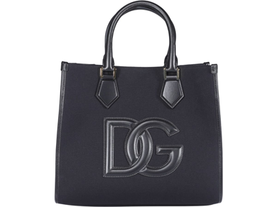 Dolce & Gabbana Dg Logo Shopping Bag In Nero