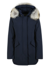 Woolrich Luxury Arctic Raccoon Parka In Melton Blue