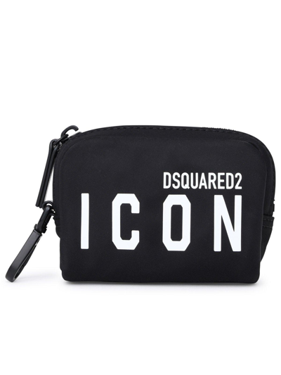 Dsquared2 Logo-printed Zipped Make-up Bag In Nero