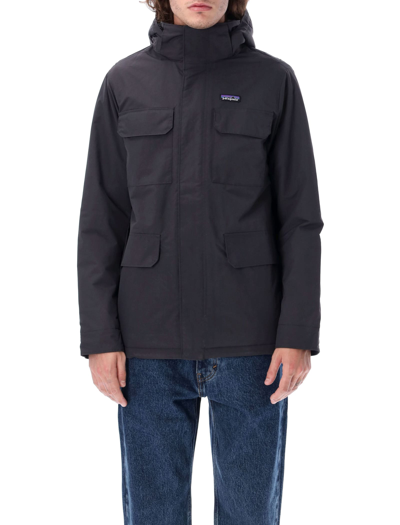Patagonia Isthmus Recycled Hooded Parka In Black