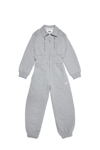 Mm6 Maison Margiela Long-sleeve Gray Cotton Fleece Jumpsuit In Gray