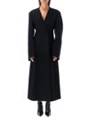 Attico Dallas Double Wool Blend Long Coat In Black