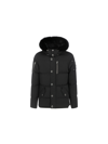 Moose Knuckles 3q Nylon Plush Shearling Down Jacket In Black