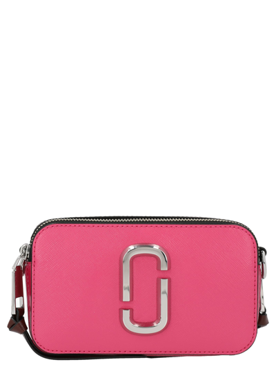 Marc Jacobs Snapshot Bag In Leather With Applied Studs In Fucsia