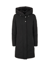 Woolrich Weoka Logo-patch Down-padded Parka In Nero