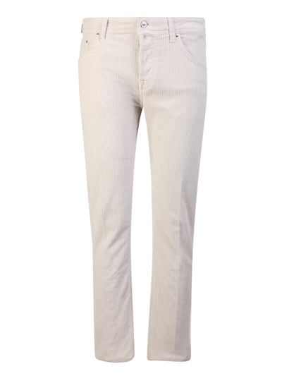 Jacob Cohen Courduroy Straight-leg Trousers In Beige