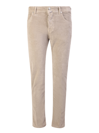 Jacob Cohen Courduroy Straight-leg Trousers In Grigio