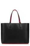 Christian Louboutin Cabata Calfskin Leather Tote In Black/black