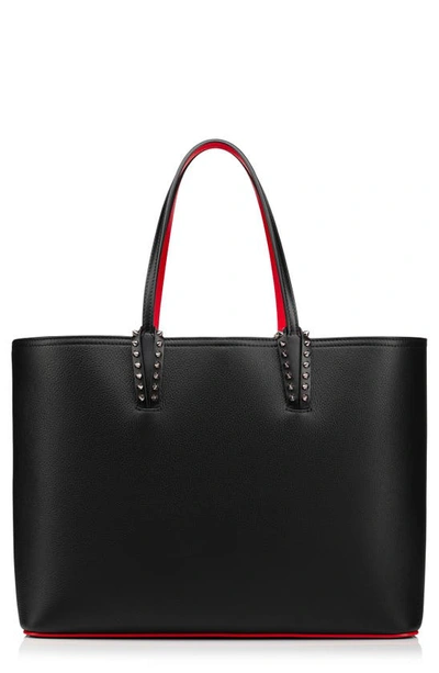 Christian Louboutin Cabata Calfskin Leather Tote In Black/black