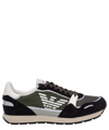 Emporio Armani Logo-print Low-top Sneakers In Navy