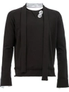 AGANOVICH AGANOVICH TIED NECK SWEATSHIRT - BLACK,SW0311861147